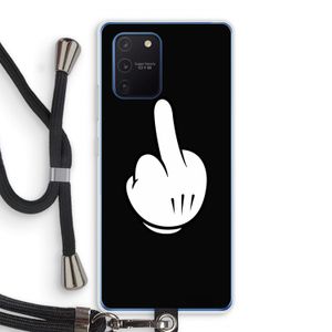 Middle finger black: Samsung Galaxy Note 10 Lite Transparant Hoesje met koord