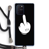 Middle finger black: Samsung Galaxy Note 10 Lite Transparant Hoesje met koord