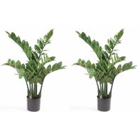 2x Groene Zamioculcus kunstplant 70 cm