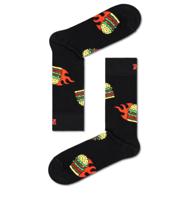 HAPPY SOCKS Zwarte hamburgerprint sokken Multi Katoen Printjes Unisex