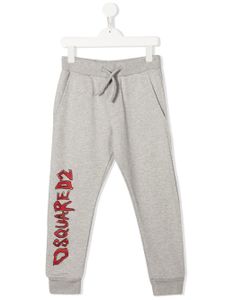 DSQUARED2 KIDS pantalon de jogging chiné à logo imprimé - Gris