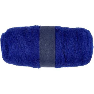 Creativ Company Gekaarde wol, koningsblauw, 100 gr/ 1 bol