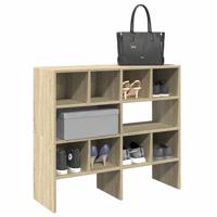 Schoenenrekken 2 st stapelbaar 89,5x30x40 cm sonoma eikenkleur