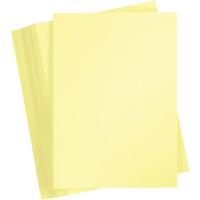 Creativ Company Gekleurd karton, a4, vel 210x297 mm, 180 gr, lichtgeel, 100 vel/ 1 doos