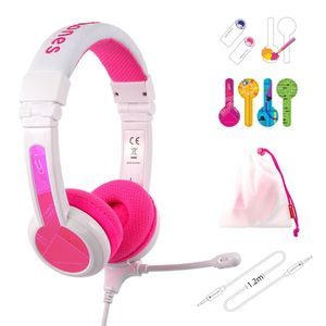 onanoff BuddyPhones® On Ear headset Kinderen Kabel Pink Volumebegrenzing, Vouwbaar, Headset, Bestand tegen zweet