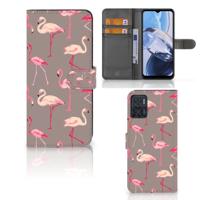 Motorola Moto E22 | E22i | Telefoonhoesje | Met pasjeshouder | Flamingo