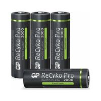 GP AA batterij Oplaadbaar GP NiMH 2000 mAh ReCyko Pro Photoflash 1,2V 4 stuks