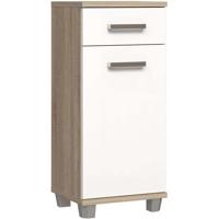 VERIS - Mobile lavabo da bagno - 90,8 x 34,8 x 40,2 cm - Bianco / Rovere Sonoma - FORTE