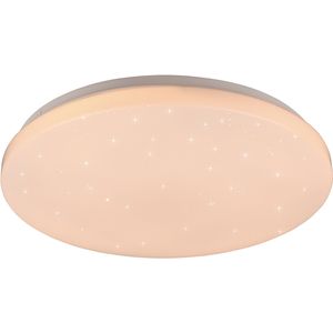 LED Plafondlamp - Plafondverlichting - Trion Kalina - 18W - RGBW - Dimbaar - Aanpasbare Kleur - Afstandsbediening - Sterlicht - Rond - Mat Wit - Kunststof