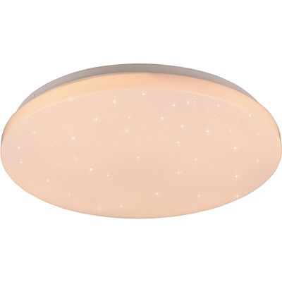 LED Plafondlamp - Plafondverlichting - Trion Kalina - 18W - RGBW - Dimbaar - Aanpasbare Kleur - Afstandsbediening - Sterlicht - Rond - Mat Wit - Kunststof