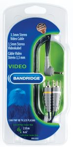 Bandridge Composiet Videokabel 3.5 mm Male naar 3x RCA Male 2 m Blauw | 1 stuks - BVL4202 BVL4202