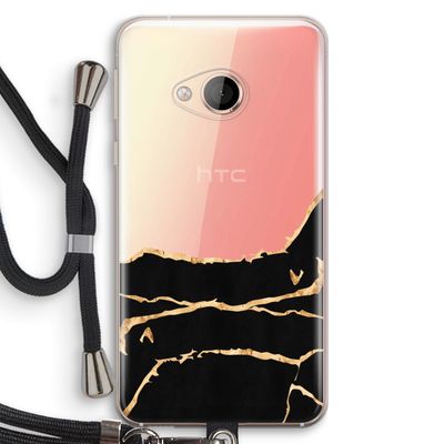 Gouden marmer: HTC U Play Transparant Hoesje met koord
