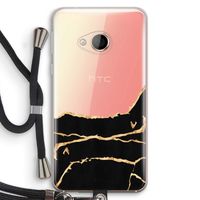 Gouden marmer: HTC U Play Transparant Hoesje met koord