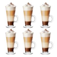 Glasmark Caffe Latte/koffie glazen Paris - transparant glas - 6x stuks - 250 ml - thumbnail