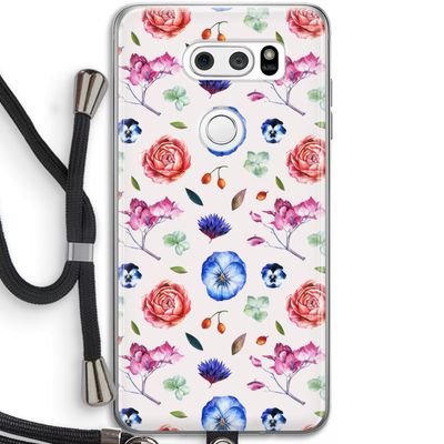 Bloemetjes: LG V30 Transparant Hoesje met koord