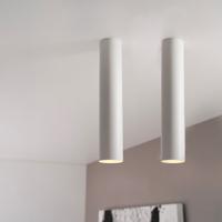 2x Canopus bianco l by LUSENZ - Cilindervormige opbouwspot in met mat witte coating