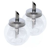 Suikerpot strooier/dispenser 2x stuks glas 250 ml - thumbnail