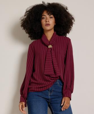 gestreepte blouse met kraag gestreepte blouse met kraag