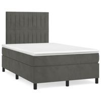 Boxspring met matras en LED fluweel donkergrijs 120x190 cm