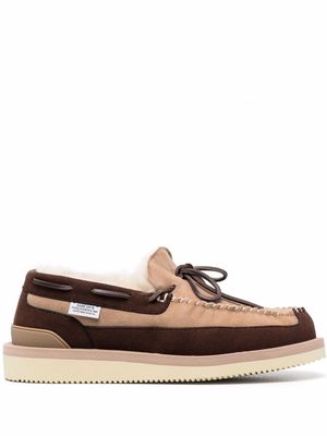 Suicoke mocassins à empiècements - Marron