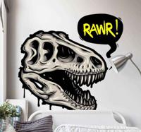 Dino muursticker Komische dinosaurus hoofd - thumbnail