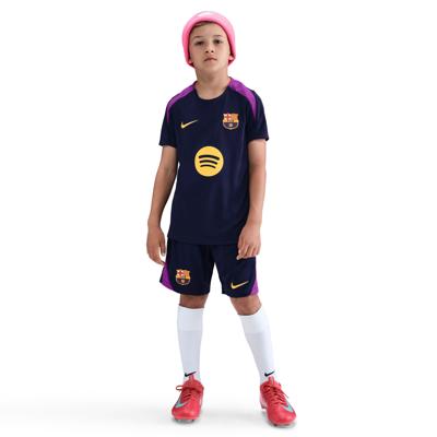 Nike FC Barcelona Strike Trainingsset 2025-2026 Kids Donkerblauw Felpaars Goud