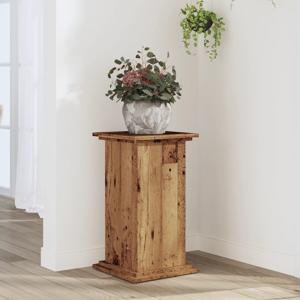 VidaXL Plantenstandaard 33x33x60 cm bewerkt hout oud houtkleurig