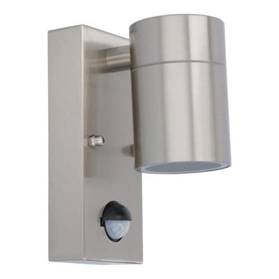 Mason wandlamp - RVS - Bewegingsmelder en schemerschakelaar - IP44 spatwaterdicht - Spotlight voor binnen en buiten - Exclusief GU10 lichtbron