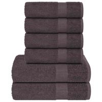 VidaXL 6-delige handdoekenset 360 g/m² 100% katoen antracietkleurig