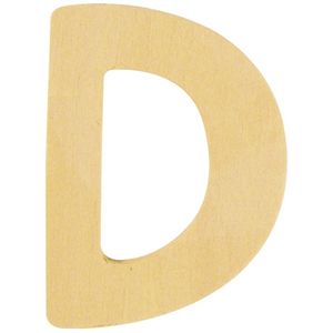 Houten letter D 6 cm