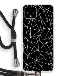 Geometrische lijnen wit: Pixel 4 Transparant Hoesje met koord
