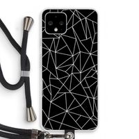 Geometrische lijnen wit: Pixel 4 Transparant Hoesje met koord