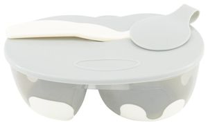 HEMA Voedingsbakje Met Deksel En Lepel (grijs)