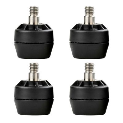 Stelvoet zwart rond Ø 4 cm en hoogte 3,2 cm van kunststof (M10) - 4 stuks