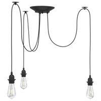 Hanglamp met 3 lamphouders E27 metaal zwart Hanglamp met 3 lamphouders E27 metaal zwart
