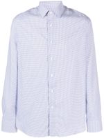 Canali chemise en coton à fines rayures - Bleu - thumbnail