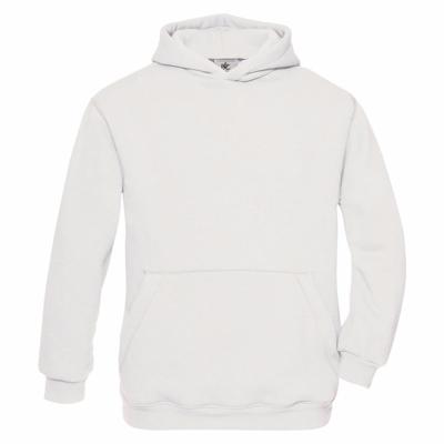 B&C Hooded Sweater - wit - vest met capuchon - kinderen