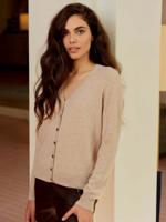 Basic organisch cashmere vest met V-hals