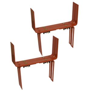 Set van 6 verstelbare metalen balkon/muurbeugels 12 t/m 23,5 cm in de kleur terracotta