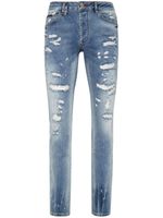 Philipp Plein jean skinny à effet usé - Bleu - thumbnail