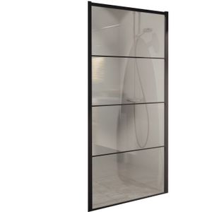 BWS Inloopdouche Frame 88x200 cm 8mm NANO Glas Mat Zwart