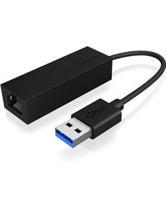 ICY BOX USB 3.0 A-Type zu RJ-45 Ethernet Port Netwerkadapter LAN (10/100/1000 MBit/s), USB 2.0, USB 3.2 Gen 1