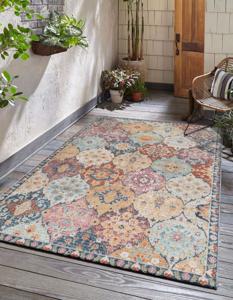 Karpet24 Vloerkleed Salsa, modern design, weerbestendig en uv-bestendig, voor balkon, terras en serre, ook geschikt voor binnen Multikleur-120 x 170 cm