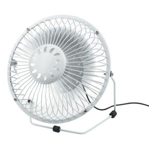 Kleine USB bureau ventilator - wit - metaal - Dia 18 cm - Tafel model - Lekker afkoelen