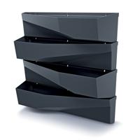 Prosperplast Hangende Plantenbakken - set van 4x - kunststof - verticale tuin - L78 x B19 x H35 cm -