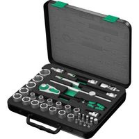 Wera 8100 SC 2 Zyklop Speed-ratelset, 1/2", 37-delig gereedschapsset Snelheidsratel met draaibare kop