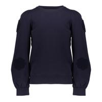 Geisha winter sweater meisjes - navy - bloemen op mouw