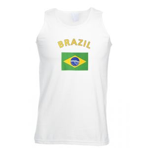 Mouwloos t-shirt met Brazilie vlag 2XL  -