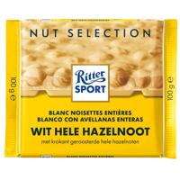Ritter sport wit hele hazelnoot tablet 100gr | 10 stuks