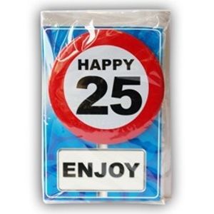 Happy Age Kaart Button - 25 Jaar